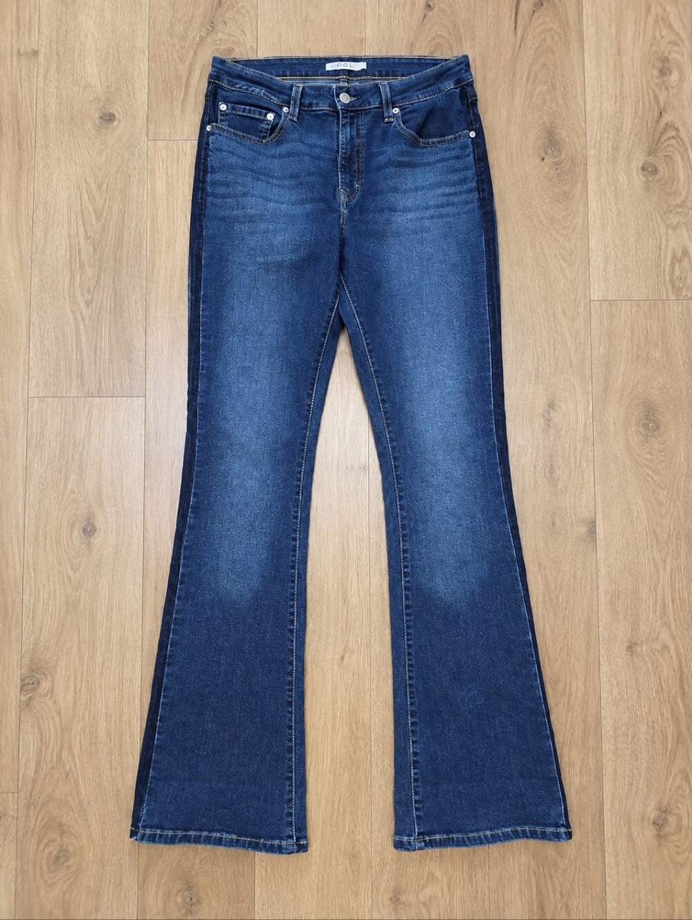 Levi's 725 High Rise Bootcut Jeans Size 32 Dark Side Stripe Stretch NWOT